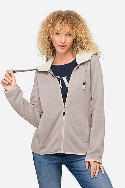 Laurasøn Sweatjacke Hoodiejacke Fleece Teddy-Kapuze Zipper Langarm günstig online kaufen