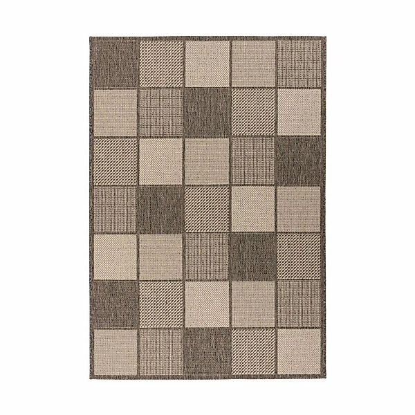 MeGusta Outdoorteppich Modern Braun Creme Flachflorteppich 120 x 170 cm günstig online kaufen