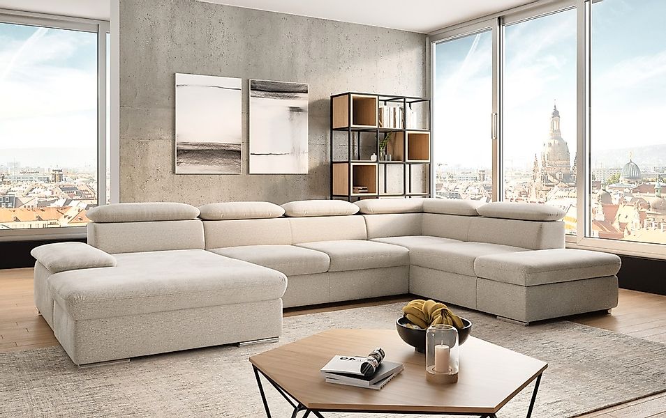 sit&more Wohnlandschaft "Valantine U-Form, B: 349 cm" mit Arm- & Kopfteilve günstig online kaufen