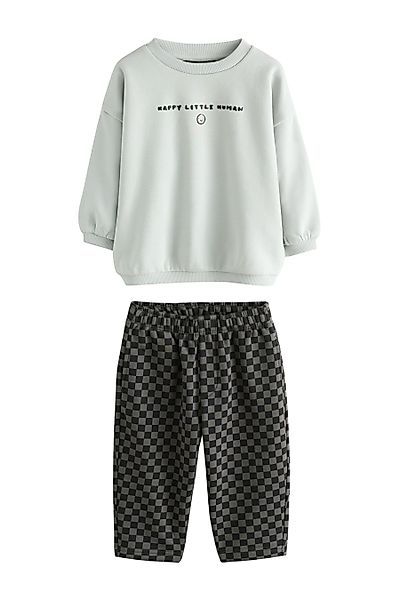 Next Sweatanzug Gemusterte Jogginghose und Sweatshirt günstig online kaufen