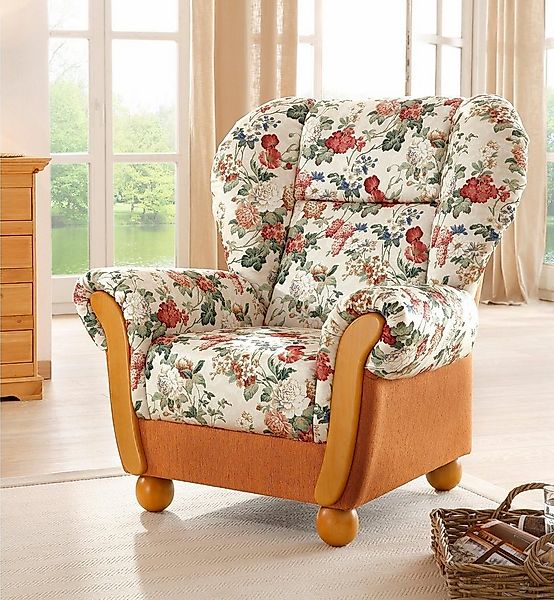 Home affaire Sessel Milano, bequemer Ohrensessel im Landhaus-Stil, Hochlehn günstig online kaufen