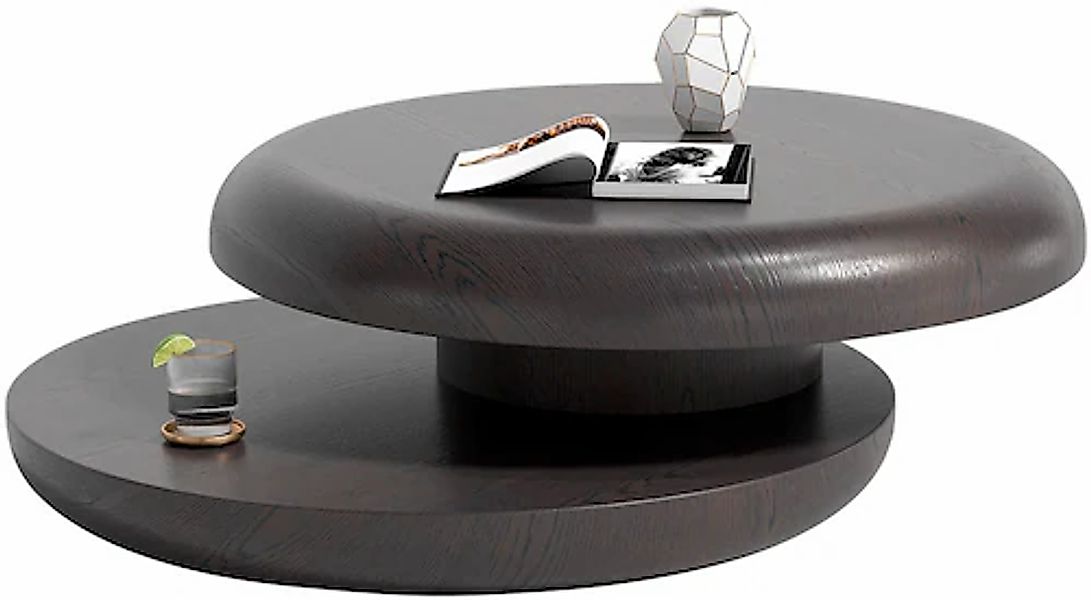 SalesFever Couchtisch »drehbar - runder Design-Wohnzimmertisch aus Holz« 1 günstig online kaufen