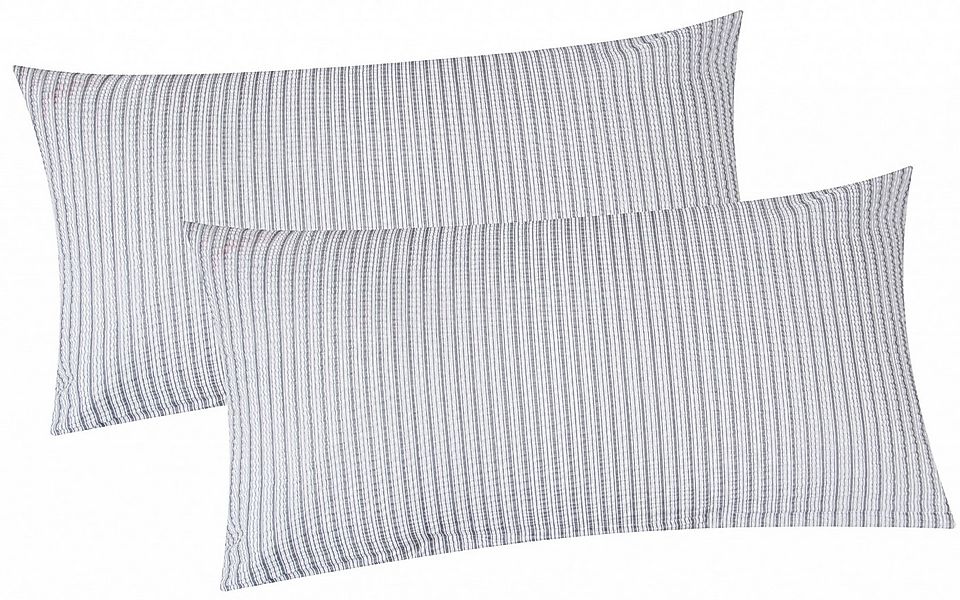 Heubergshop Kissenbezug, (2 Stück), Seersucker Kissenbezug 40x80cm Gestreif günstig online kaufen