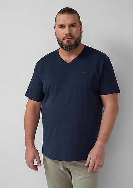 s.Oliver Kurzarmshirt T-Shirt Baumwoll-T-Shirt mit V-Ausschnitt und Logopri günstig online kaufen