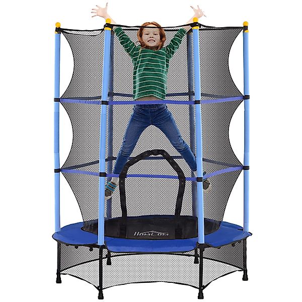 HOMCOM Kindertrampolin Ø140 cm, mit Sicherheitsnetz, günstig online kaufen