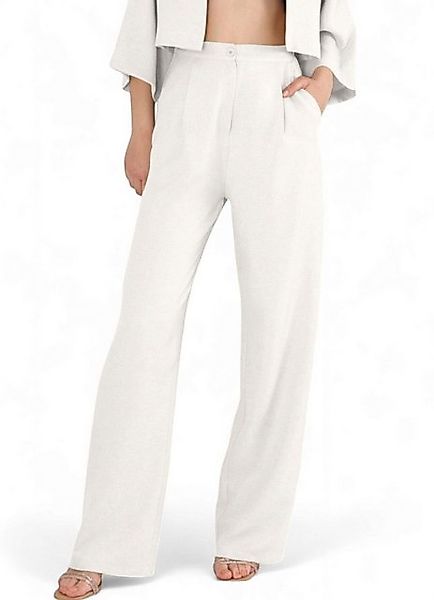 fashionshowcase Palazzohose Damen Stoffhose in Leinenoptik – elegant Weites günstig online kaufen