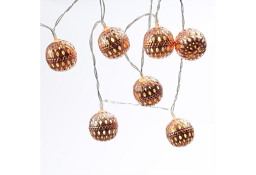 MARELIDA LED-Lichterkette LED Deko Lichterkette 8 Kugeln Metallbälle orient günstig online kaufen