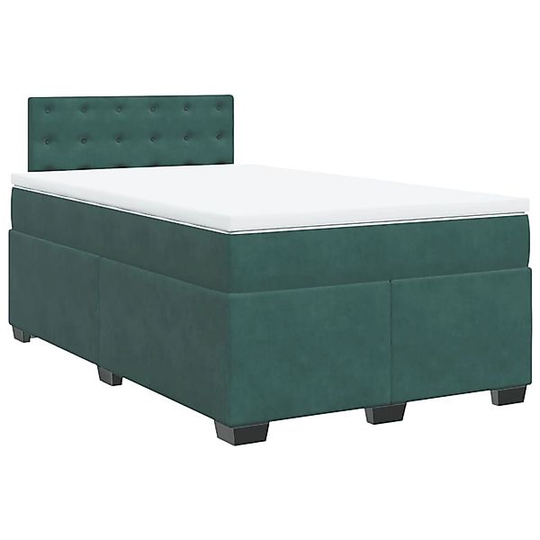 vidaXL Boxspringbett mit Matratze Dunkelgrün 120x190 cm Samt 3286273 günstig online kaufen