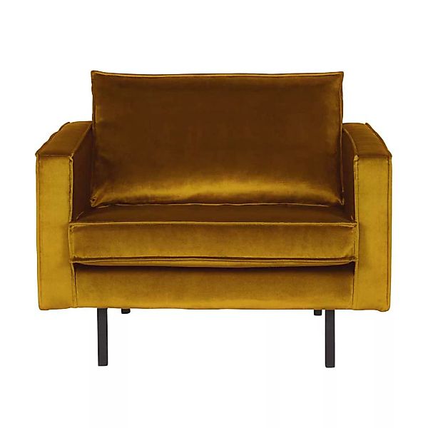 Retro Sessel in Gelb Samtbezug günstig online kaufen