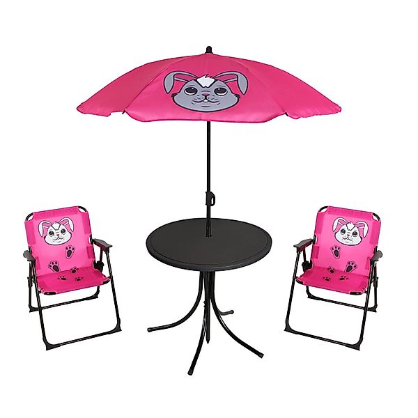 Mojawo 4tlg Kinder Campingmöbel Set Outdoor Campingstuhl Tisch Sonnenschirm günstig online kaufen
