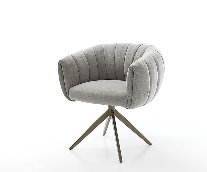 Drehstuhl Jada-Flex Strukturstoff Soft Grau Kreuzgestell breit Effektfinish günstig online kaufen