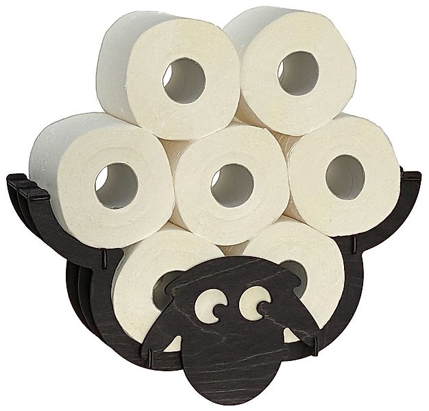 DanDiBo Toilettenpapierhalter Schaf Wand Schwarz Holz günstig online kaufen