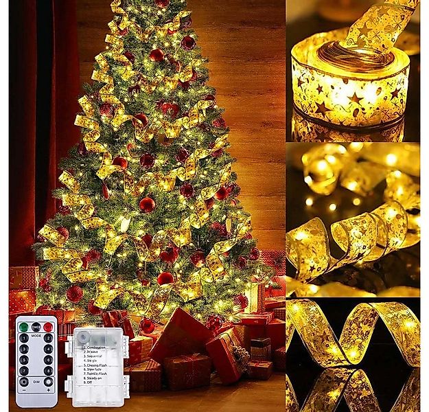 Rosnek LED-Lichterkette 5/10M, Lichterband, 8 Modi, für Weihnachtsfeier, Fe günstig online kaufen