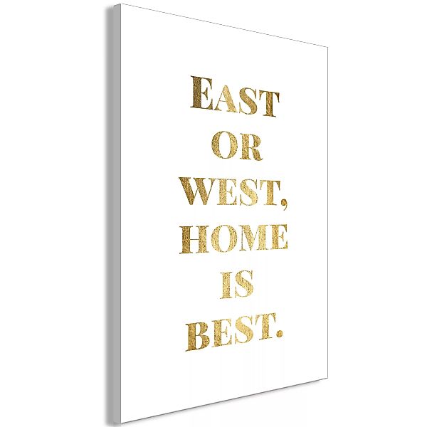 Wandbild - Gold Home Is Best (1 Part) Vertical günstig online kaufen
