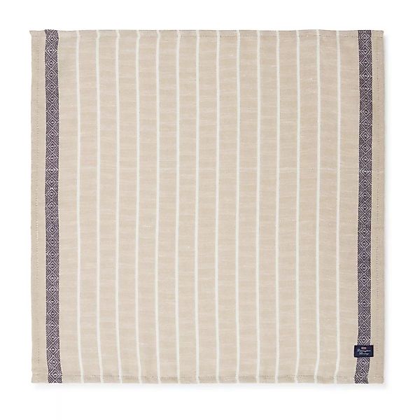 Organic Cotton Linen Jacquard Serviette 50 x 50cm Beige-dark gray günstig online kaufen