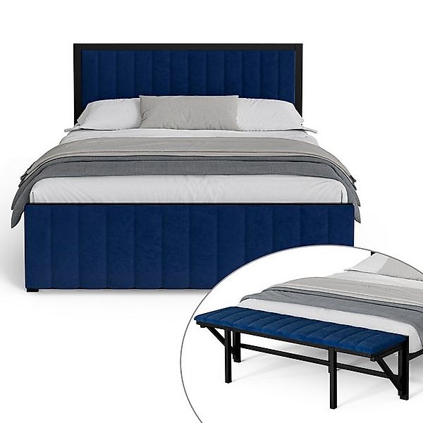 LVHOM Polsterbett Metallbett 140x200cm/160x200cm Bettgestell mit klappbare günstig online kaufen