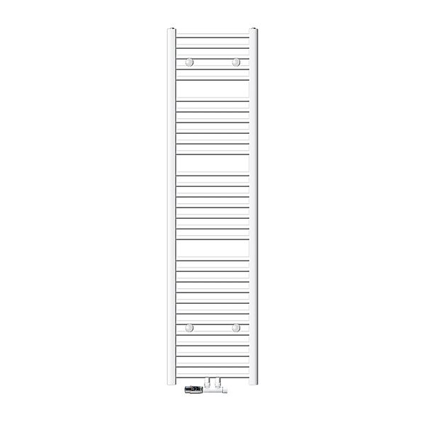 LuxeBath Badheizkörper 400x1800 mm Weiß Gebogen mit Anschlussgarnitur Eck günstig online kaufen
