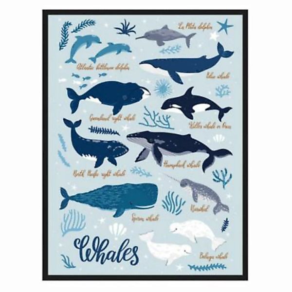 Milan Moon Wandbild Die Wale schwarz Gr. 40 x 50 günstig online kaufen