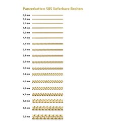 HOPLO Panzerkette Goldkette Panzerkette Länge 45cm günstig online kaufen