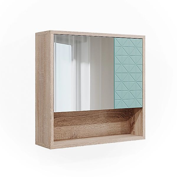 Vicco Badezimmerspiegelschrank Agasta, Mintgrün/Sonoma, 54 x 53 cm günstig online kaufen