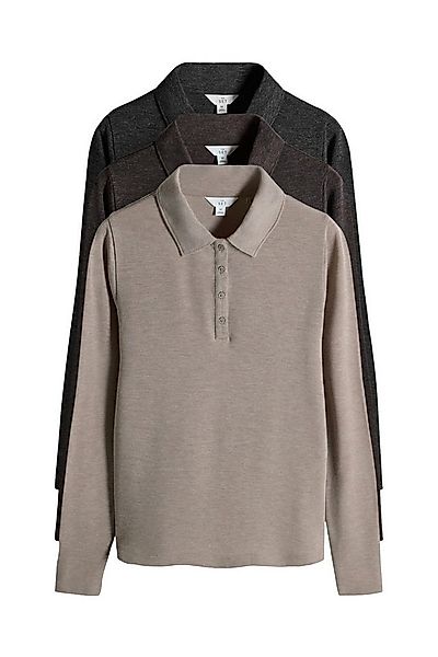 The Set Langarmshirt The Set Langärmelige Poloshirts, 3er-Pack (3-tlg) günstig online kaufen