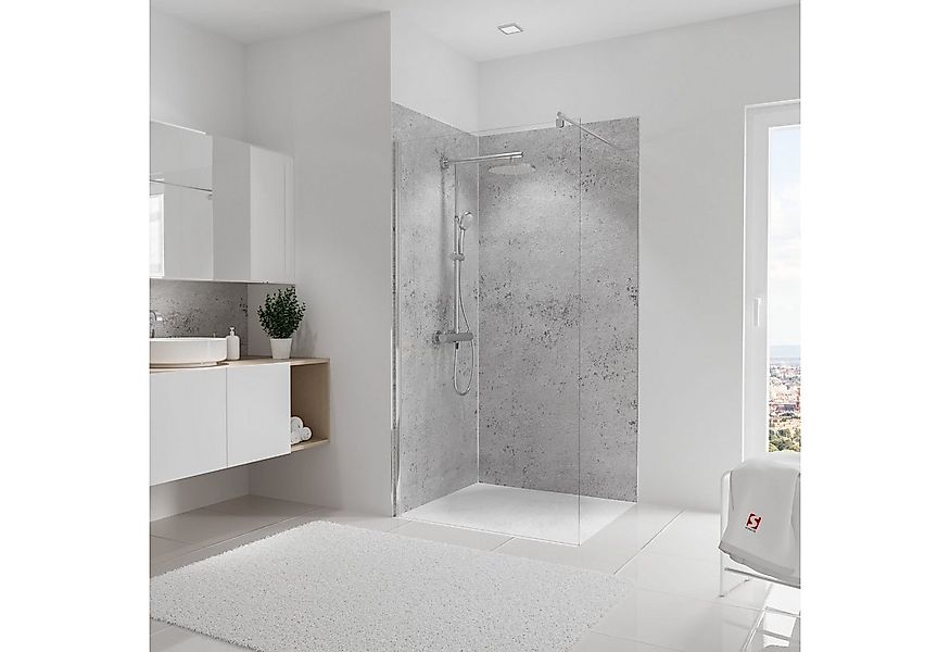 Schulte Badrückwand DecoDesign Dekor Stein Grau-Hell, (Set über Eck, 2 Plat günstig online kaufen