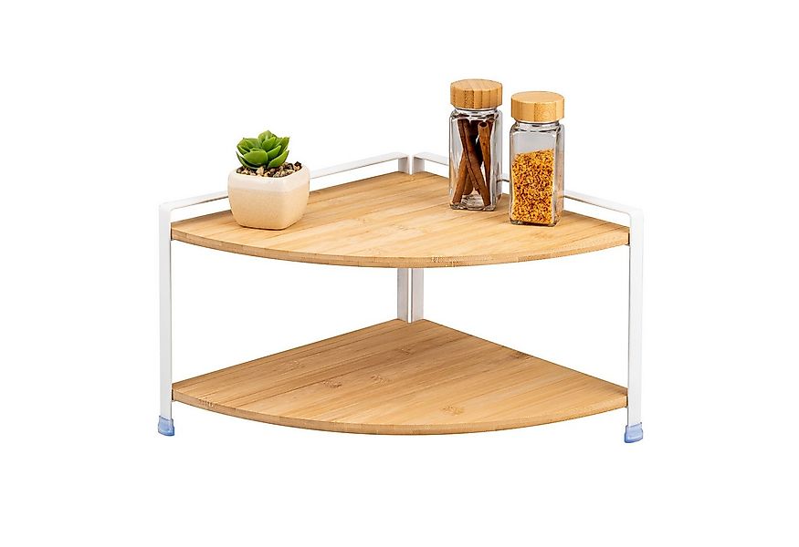 eluno Küchenregal Gewürzeckregal aus Bambus und Metall günstig online kaufen