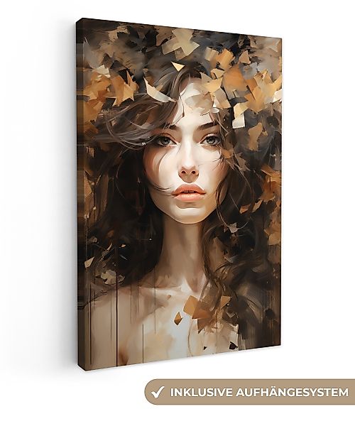 OneMillionCanvasses® Leinwandbild Frau - Porträt - Farbenfroh - Kunst, Foto günstig online kaufen