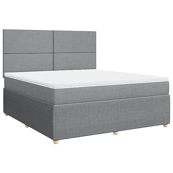 vidaXL Boxspringbett mit Matratze Hellgrau 180x200 cm Stoff 3292128 günstig online kaufen