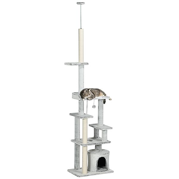 PawHut Kratzbaum Katzenbaum Deckenhoch, Katzenkratzbaum Katzentreppe, günstig online kaufen
