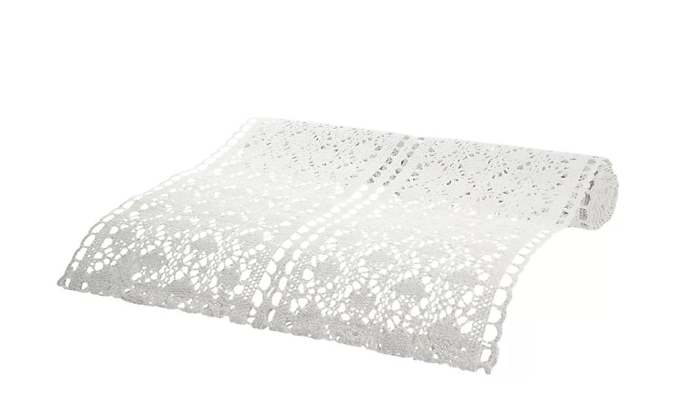 Tischläufer - weiß - Baumwolle, Polyester - 30 cm - Heimtextilien > Tischwä günstig online kaufen