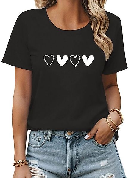 PYL Rundhalsshirt Damen Sommer Casual T-Shirt Kurzarm Lockere mit Ausgefall günstig online kaufen