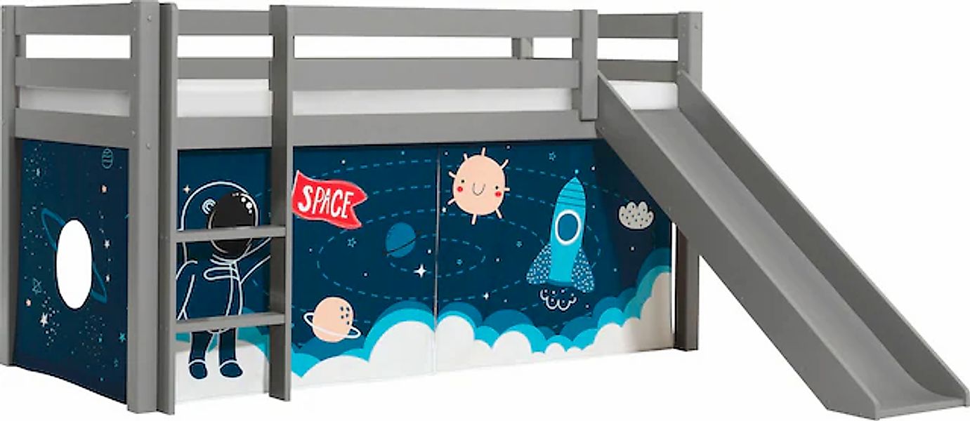Vipack Spielbett "Pino, Kiefer massiv, mit Rolllattenrost u. Textil-Set, Ma günstig online kaufen