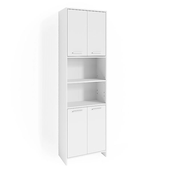 Vicco Hochschrank Maris, Weiß/Weiß, 56.1 x 190 cm Toilettenschrank günstig online kaufen