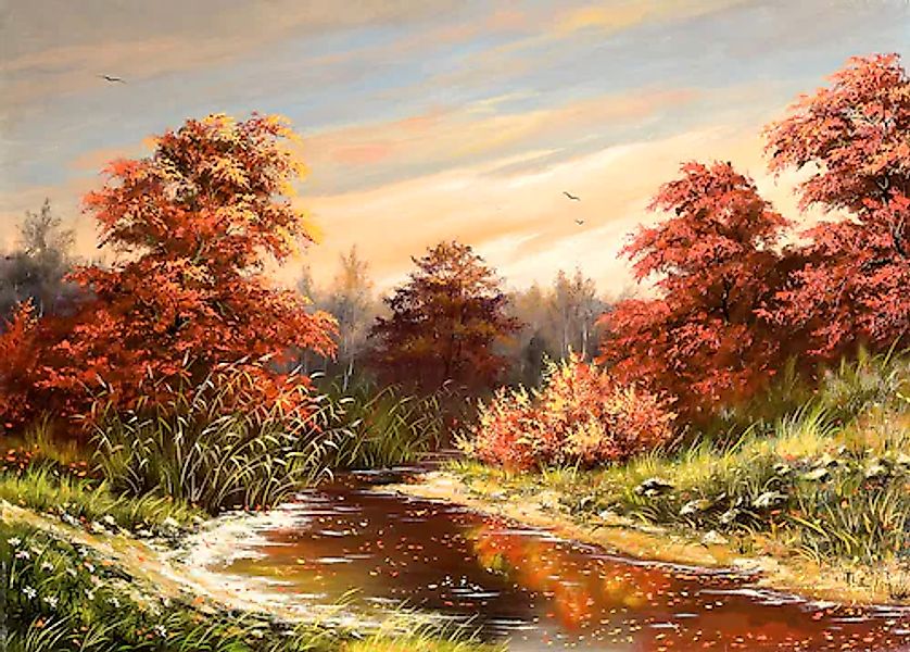 Papermoon Fototapete »Herbstlandschaft« günstig online kaufen