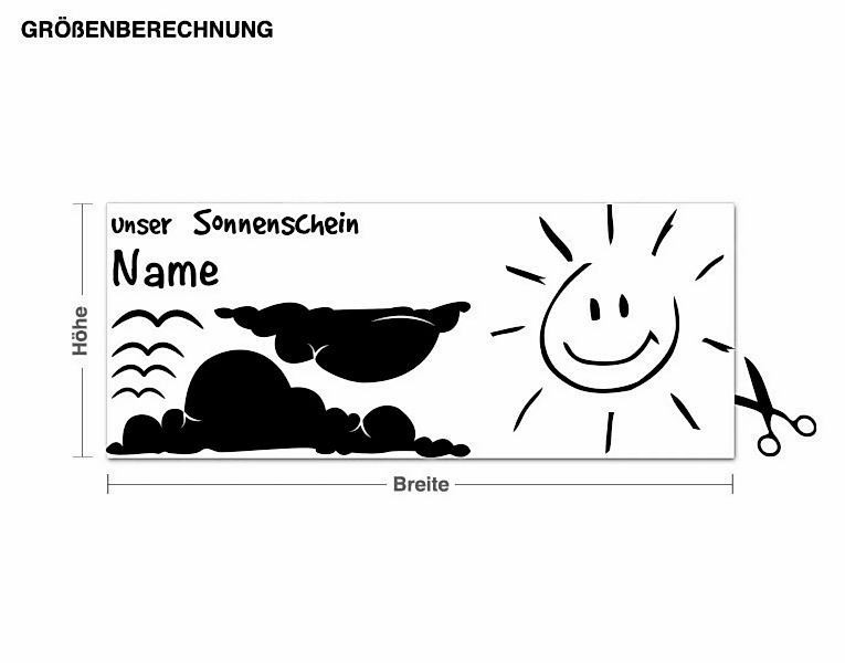 Wunschtext-Wandtattoo Wunschtext-Unser Sonnenschein günstig online kaufen