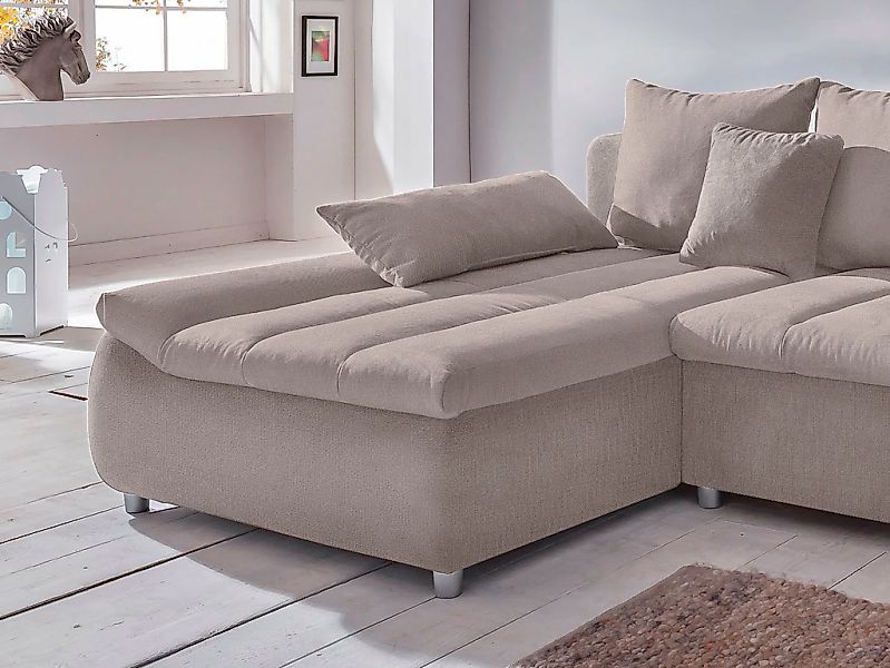 INOSIGN Ecksofa "Imola elegant und bequem, aktuelle Steppung im Sitz, L-For günstig online kaufen