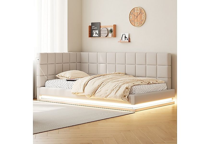 Merax Daybett mit LED und USB-Steckdose (1 tlg), Polsterbett Tagesbett Schl günstig online kaufen