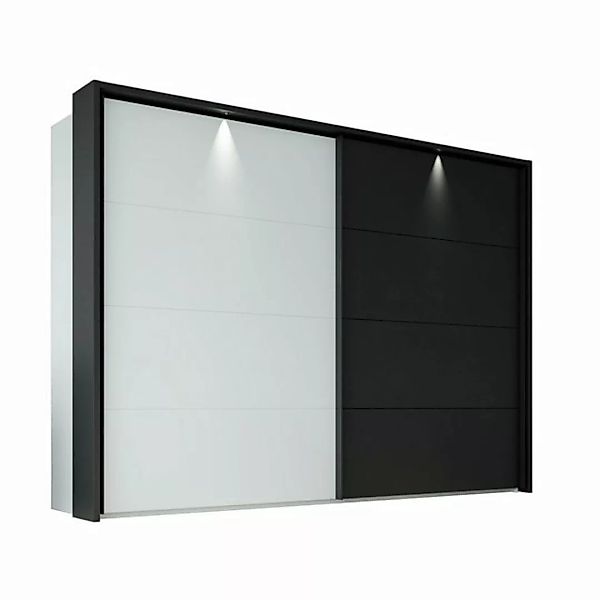 expendio Kleiderschrank Rouven 2-4 Secret Grey / schwarz, 270x210x61 cm günstig online kaufen