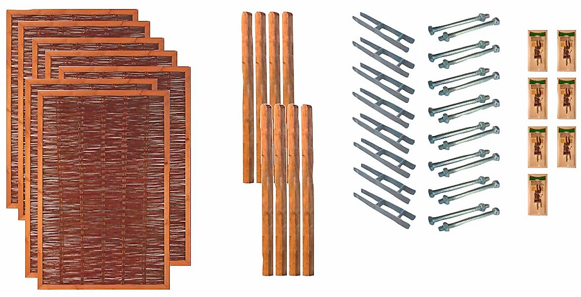 Tetzner & Jentzsch Weidenzaun "Fresno 5" 7 Elemente, LxH: 912x180 cm günstig online kaufen