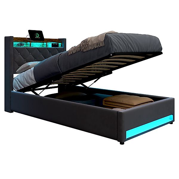 REDOM Polsterbett Stauraumbett Funktionsbett (Elegantes Polsterbett günstig online kaufen