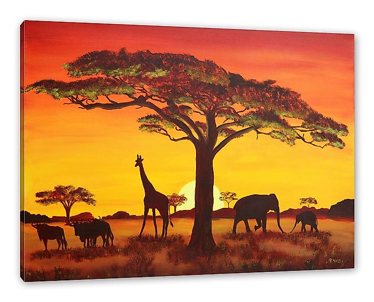 Pixxprint Leinwandbild Savanne Kunst, Savanne Kunst günstig online kaufen