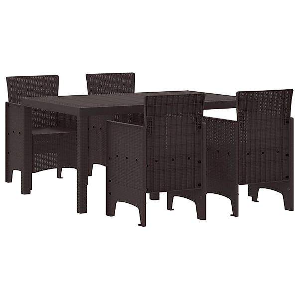 vidaXL 5-Teiliges Garten Essset Braunes Poly-Rattan 3378697 günstig online kaufen