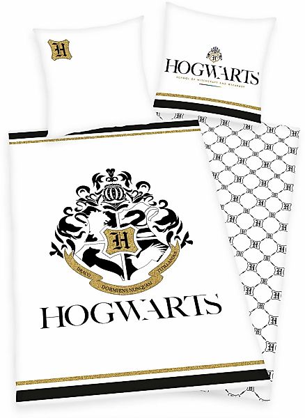 Harry Potter Wendebettwäsche "Hogwarts" 2 Stk. tlg. mit Hogwarts Logo günstig online kaufen