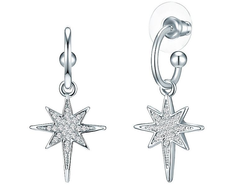 Lulu & Jane Paar Ohrhänger Stern silber, Metall-Legierung günstig online kaufen
