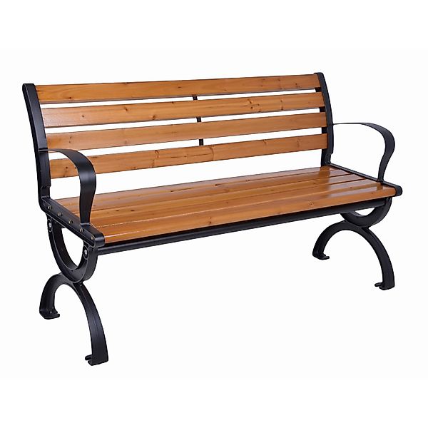 Garden Pleasure Gartenbank Norwich 72 cm x 51 cm x 120 cm Braun-Schwarz FSC günstig online kaufen