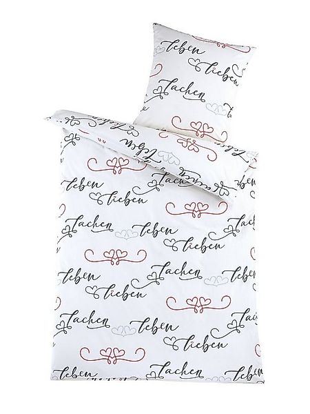 Optidream Bettwäsche Set Renforcé 135x200 Baumwolle Teresa weiß, Renforcé, günstig online kaufen