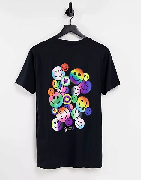Hollister – Pride Capsule – T-Shirt in Schwarz mit Rückenprint in Regenboge günstig online kaufen