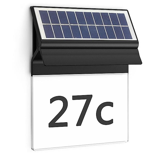 LED Solar Wandleuchte Enkara in Schwarz und Weiß 0,2W 17lm IP44 mit Dämmeru günstig online kaufen
