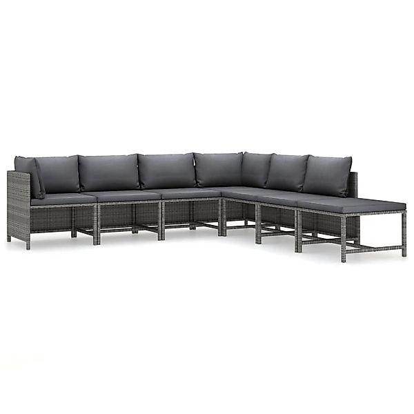 vidaXL Gartenlounge-Set 7-tlg. Garten-Lounge-Set mit Kissen günstig online kaufen